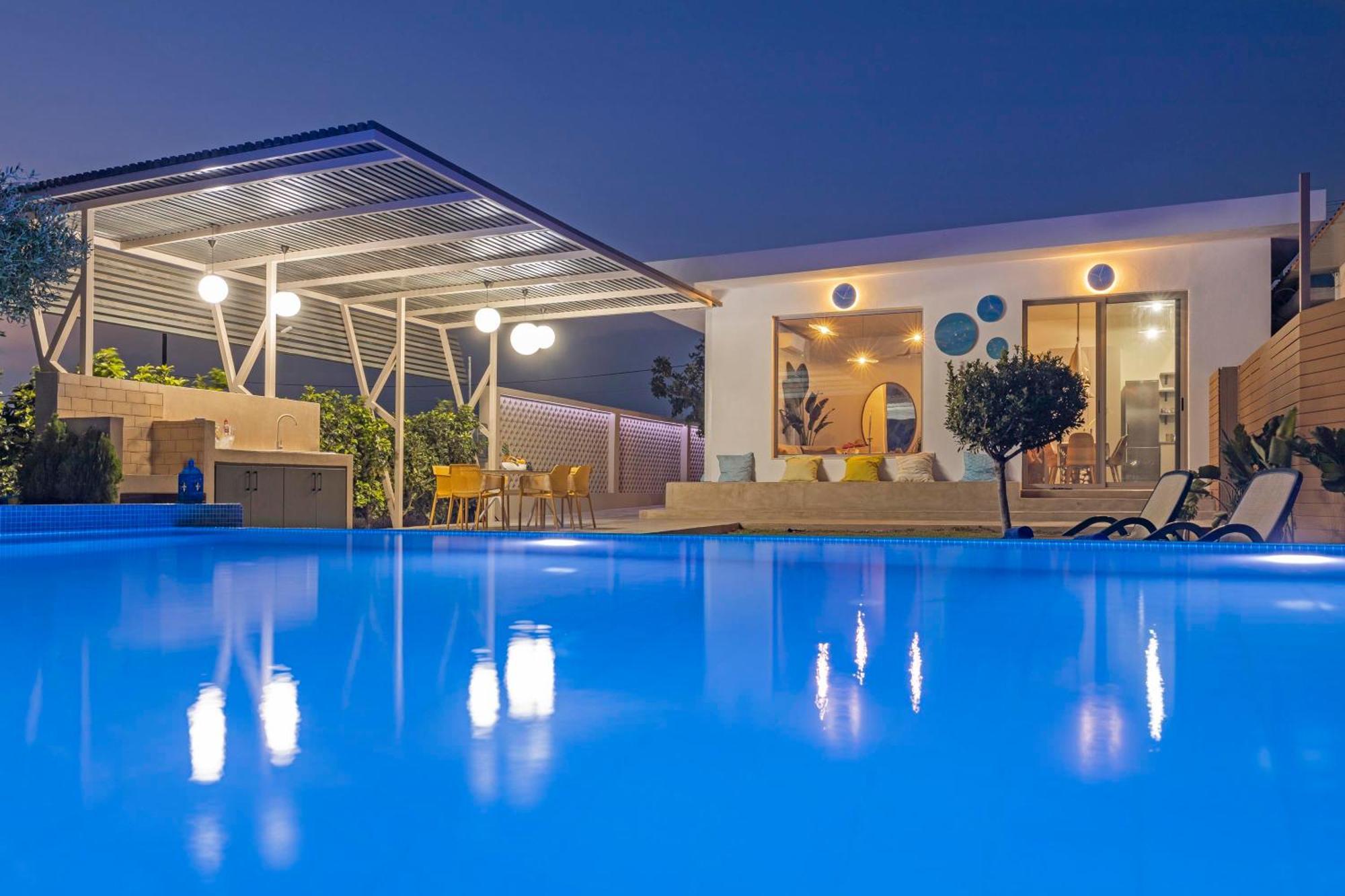 Gaia Blue Villa Kolymbia Bagian luar foto